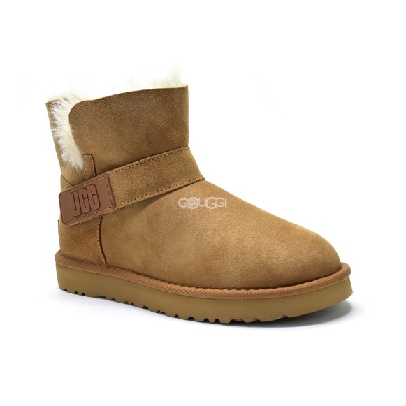 Ugg Mini Bailey Graphic Logo Suede Chestnut