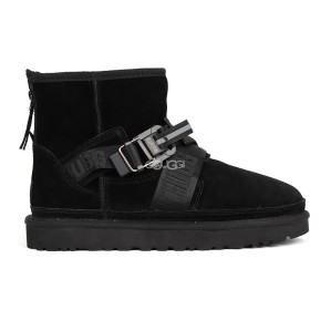 Men`s UGG Classic Ultra Mini Hybrid Strap Short Boots Black