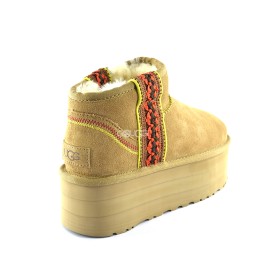 UGG Classic Ultra Mini Braid Platform Chestnut