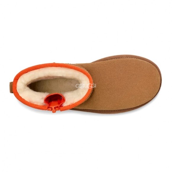 Mini Zipper Tape Logo - Chestnut