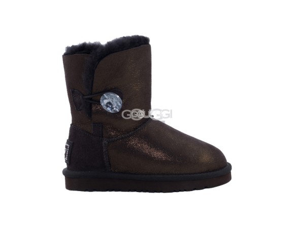 Kids Bailey Button Glitter Chocolate