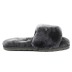 Fluff Slide Slippers Dark Grey