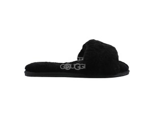 Fluff Slide Slippers Black