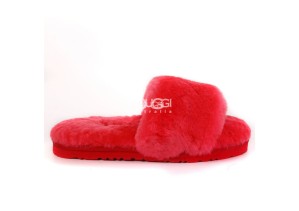 Fluff Slide Slippers Red