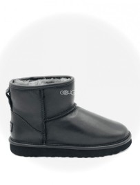 MEN&#039;S Classic Mini Metallic Leather Black